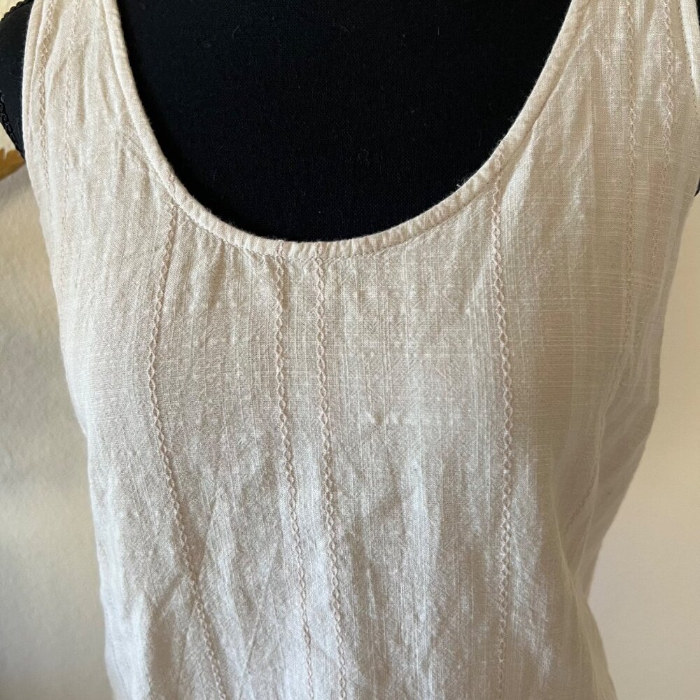 Cloth & Stone Anthropologie Cotton Bow Tie Shirt Dress Cream and White NWOT M - Picture 4 of 11